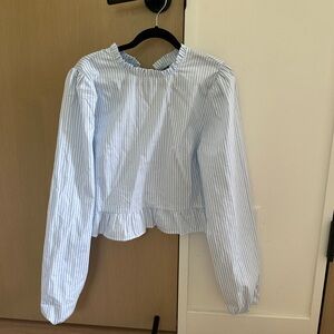H&M Pinstripe Mockneck Top